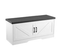 VEVOR Banco de Zapatero 1000 x 355 x 460 mm Zapatero con Cojín Negro Capacidad de Carga 136 kg Organizador de Zapatos con 2 Puertas 4 Compartimentos para Entrada de Puerta, Pasillo, Sala de Estar