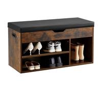 VEVOR Banco de Zapatero 805 x 305 x 445 mm Zapatero con Asiento Acolchado Capacidad de Carga 136 kg Organizador de Zapatos 3 Compartimentos para Entrada de Puerta, Pasillo, Sala de Estar, Dormitorio