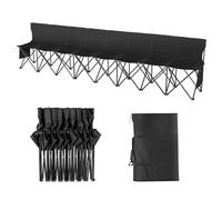 Banco plegable portátil VEVOR, banco lateral plegable de 8 asientos, banco para acampar al aire libre con bolsa de transporte y respaldo, banco lateral para deportes de equipo para fútbol, pesca, asie