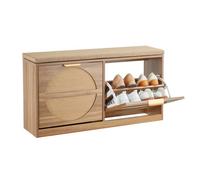 VEVOR Banco Zapatero con Asiento Ancho de 98 cm Banco Recibidor 2 Niveles | Almacenamiento para Entrada, Sala de Estar, Dormitorio, Cajones Abatibles, Capacidad de Carga 200 kg, Puerta de Ratán, Cojín