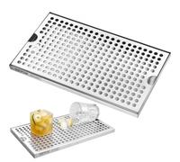 VEVOR Bandeja de Goteo de Cerveza, Bandejas de Goteo de Acero Inoxidable 304 con 4 Almohadillas de Goma Antideslizantes y Cubierta Desmontable Resistente al Calor/Frío para Bar, Restaurante, Hogar