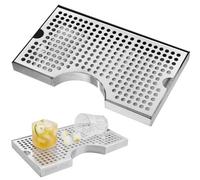 VEVOR Bandeja de Goteo de Cerveza, Bandejas de Goteo de Barril de Acero Inoxidable 304 con 4 Almohadillas de Goma Antideslizantes y Cubierta, Resistente al Calor y al Frío para Bar, Restaurante