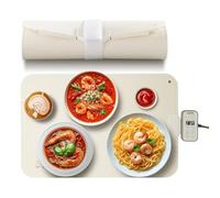 VEVOR Bandeja Eléctrica para Calentar Alimentos para Bufé, Silicona Enrollable y Portátil con 4 Configuraciones de Temperatura Ajustables, Apagado Automático y Bloqueo para Niños, 600 x 400 x 14,5 mm