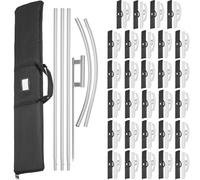 VEVOR Bandera de Plumas, 4,3 m 30 Kits Bandera de Estandarte de Pluma, 25 mm Poste de Bandera de Pluma, Banderas Publicitarias, Bandera Tipo Pluma con Bolsa para Apertura, Presentaciones de Tiendas