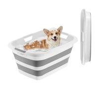 VEVOR Bañera Plegable para Perros Gatos Pequeños de 2,7 a 9 kg, Bañera Portátil para Mascotas con Desagüe Integrado, Orificio de Drenaje, Diseño Compacto que Ahorra Espacio, Uso en Interior y Exterior