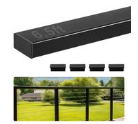 VEVOR Barandilla de Acero Inoxidable de 1981 mm, Barandilla para Balcón 1 Pieza, Pasamanos de Porche Robusto con Tapa, Revestimiento Negro Mate para Kit de Balaustre de Cable, Interior y Exterior