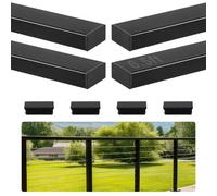 VEVOR Barandilla de Acero Inoxidable de 1981 mm, Barandilla para Balcón 4 Piezas, Pasamanos de Porche Robusto con Tapa, Revestimiento Negro Mate para Kit de Balaustre de Cable, Interior y Exterior