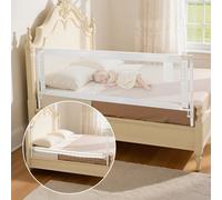 VEVOR Barandilla de Cama Infantil de 2 m de Longitud con Tubo de Hierro Reforzado, Tela Oxford, Altura Ajustable de 68 a 89 cm, para Colchones de 5 a 27 cm de Grosor, 2000 x 890 mm, Gris, 1 ud