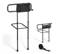 VEVOR Barandilla de Cama para Adultos 136 kg, Barra de Apoyo con Bolsillo | para Personas Mayores y Movilidad Reducida, Plegable hacia Arriba y Abajo, con Altura de 820-1110 mm y Asa de 605-805 mm