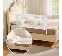 VEVOR Barandilla de Cama para Niños Pequeños, 1,5 m de Longitud, con Tubo de Hierro Reforzado, Tela Oxford, Altura Ajustable de 68 a 89 cm, para Colchones de 5 a 27 cm de Grosor, 1500 x 890 mm