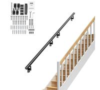 VEVOR Barandilla de Escalera Barandilla de Aleación de Aluminio Barra de Soporte Montaje en Pared Longitud de 214,8 cm Pasamanos Carga de 199,6 kg con Kit de Instalación para Escaleras Pasillos Hogar