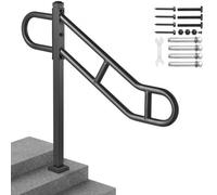 VEVOR Pasamanos de Escalera para Escalones Exteriores 1029 mm Barandilla de Seguridad Montado en Piso para 1-2 Escalones Pasamanos de Un Solo Poste para Personas Mayores, Embarazadas, Discapacitadas