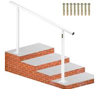 VEVOR Barandilla de Escaleras Aluminio Pasamanos de Escalón Ajuste para 0 - 5 Pasos Blanco Baranda para Escaleras 152,8 x 91 cm Ángulo Ajustable 0°-60° para Porches Balcones Jardines Hoteles Garajes
