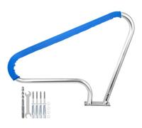 VEVOR Barandilla para Piscina 121,9 x 91,5 cm Pasamanos de Piscina Acero Inoxidable Agarradera Exterior Piscina Carga 113kg Barandilla de Seguridad de Piscina con Cubierta de Nailon Tornillos Broca M8