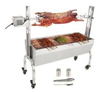 VEVOR Barbacoa de Carbón con Asador Eléctrico Carga de 41 kg Kit de Asador Automático al Aire Libre 50 W Asador Giratorio 4 RPM Kit de Asador Eléctrico 103,5x37,5 cm Alto Ajustable para Cordero Cerdo