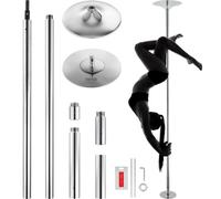 VEVOR Barra de Baile Profesional 2750x390 mm Barra de Baile Estática y Giratoria Kit de Danza en Barra Vertical Extraíble y Portátil Barra de Acero Inoxidable Resistente Altura Ajustable para Bar Club