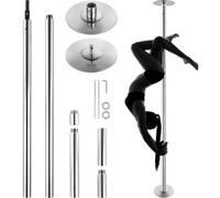 VEVOR Barra de Baile Profesional 2810x230 mm Barra de Baile Estática y Giratoria Kit de Danza en Barra Vertical Extraíble y Portátil Barra de Acero Inoxidable Resistente Altura Ajustable para Bar Club