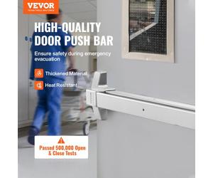 VEVOR Barra de Empuje para Puerta de Emergencia Ancho de 71-104 cm Dispositivo de Salida de Pánico Manija de Barra para puerta de salida Evacuación Rápida para Centros Comerciales Hospitales Hoteles