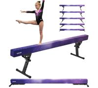 VEVOR Barra de Equilibrio para Gimnasia Infantil, Altura Ajustable 5 Niveles, Carga de 158,7 kg, con Base Reforzada de Acero al Carbono y Pernos de Alta Resistencia, Galaxia, 2450 x 430 x 180 mm