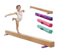 VEVOR Barra de Equilibrio para Gimnasia Infantil Plegable, Carga 158,7 kg, con Base Antideslizante, con Bolsa de Transporte y Núcleo de Madera, para Coordinación, 2400 x 348 x 138 mm, Amarillo