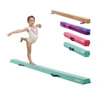 VEVOR Barra de Equilibrio para Gimnasia Infantil, Plegable, Carga Máxima de 90,7 kg, con Base Antideslizante y Bolsa de Transporte, Color Verde Menta, para la Coordinación, 2330 x 150 x 62 mm