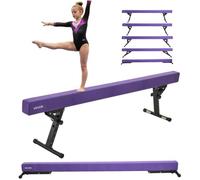 VEVOR Barra de Equilibrio para Niños, Altura Ajustable 5 Niveles de 170/380/470/540/565 mm, Carga hasta 158,7 kg, Color Morado, para la Coordinación y el Control Corporal, 2450 x 430 x 180 mm
