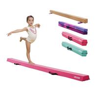 VEVOR Barra de Equilibrio para Niños, Plegable, Carga 90,7 kg, con Base Antideslizante, con Bolsa de Transporte, Color Rosa, para Uso Doméstico, Gimnasios o Entrenamiento, 2330 x 150 x 62 mm