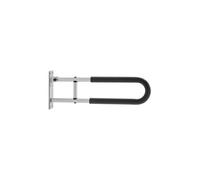 VEVOR Barra de Seguridad para Inodoro, en Forma U, Abatible, con Asa de Apoyo Antideslizante, Carga de 136 kg para Personas Mayores, Discapacitadas y Embarazadas, 230 x 75 x 605 mm, Plata Mate