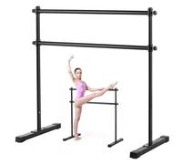 VEVOR Barra Doble de Ballet Independiente, 10 Niveles, Barra Elástica de Metal para Ejercicios de Entrenamiento de Equilibrio y Relajación, Portátil, 1315 x 678 x 1230 mm, Carga 159 kg, Negro