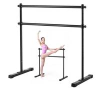 VEVOR Barra Doble de Ballet Independiente, 10 Niveles, Barra Elástica de Metal para Ejercicios de Entrenamiento de Equilibrio y Relajación, Portátil, 1315 x 678 x 1230 mm, Carga 159 kg, Negro