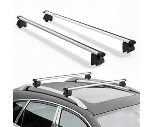 VEVOR Barras Transversales para Portaequipajes de Techo, Longitud de 1200 mm, Barras Transversales para Techo Elevado y Pegado de Coche, Carga de 90 kg, de Aleación de Aluminio, para Cestas de Carga