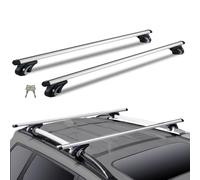 VEVOR Barras Transversales Universales de Techo Portaequipajes de Aluminio Compatibles con Rieles Laterales Elevados con Espacio Carga de 90 kg con Cerraduras, para SUV, Sedanes, Furgonetas
