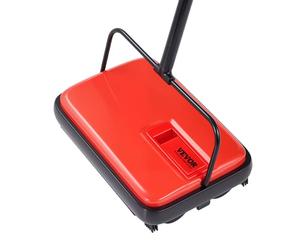 VEVOR Barredora de Alfombras Manual Barredora de Pisos con Depósito de 300 ml Fácil de Vaciar Ancho de Limpieza de 17 cm para Alfombras de Oficina en Casa, Polvo de Pelo de Mascotas, Color Rojo