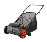 VEVOR Barredora de Césped 99L Cortacésped Manual con Bolsa recolectora Ancho de Barrido 53,5 cm Cepillo Giratorio Altura Ajustable Ruedas 25 cm para Césped Hojas de Jardín Escombros Secos 112x67x90 cm