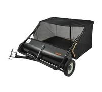 VEVOR Barredora de Césped de Remolque Ancho de 111,8 cm, Recolector de Hojas Capacidad de 7,6 m³, Barredora Remolcable para Tractor Resistente con Altura de Barrido Ajustable para Patio, Granja