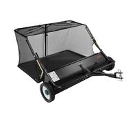 VEVOR Barredora de Césped de Remolque Ancho de 122 cm, Recolector de Hojas Capacidad de 7,8 m³, Barredora Remolcable para Tractor Resistente con Altura de Barrido Ajustable para Patio, Granja