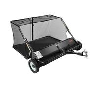 VEVOR Barredora de Césped de Remolque Ancho de 122 cm, Recolector de Hojas Capacidad de 7,8 m³, Barredora Remolcable para Tractor Resistente con Altura de Barrido Ajustable para Patio, Granja