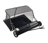 VEVOR Barredora de Césped de Remolque Ancho de 132 cm, Recolector de Hojas Escombros con Ruedas, Barredora Remolcable para Tractor Resistente con Altura de Barrido Ajustable para Patio, Granja