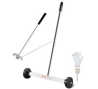 VEVOR Barredora Magnética de 39 cm con Ruedas, Mango Ajustable Capacidad de 3,6 kg, Barredora Herramienta Recogida Magnética Telescópica para Recoger Clavos y Tornillos para Taller, Garaje, Patio