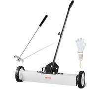VEVOR Barredora Magnética de 60 cm con Ruedas, Mango Ajustable Capacidad de 22,6 kg, Barredora Herramienta Recogida Magnética Telescópica para Recoger Clavos y Tornillos para Taller, Garaje, Patio