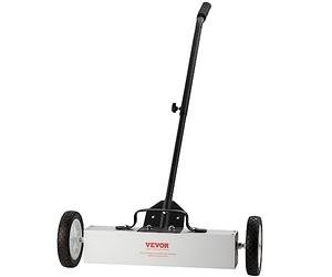 VEVOR Barredora Magnética Rodante 20,4 kg Escoba Magnética con Mango Telescópico 77-113 cm Barredora Magnética de Empuje 745 mm con Ruedas Imán con Mango Telescópico Limpieza Fácil de Taller Garaje