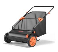VEVOR Barredora Peinadora Césped Manual, Ancho de Trabajo de 66 cm, Cepillo para Césped, Saco de Recogida de 198 L, 10 Alturas Ajustables, para Limpiar Hojas Piñas Agujas de Pino en Jardín Acera Patio