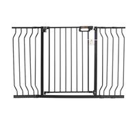 VEVOR Barrera de Seguridad Extensible Ancho de 74,9-129 cm Altura de 76,2 cm Cierre Automático Puerta de Escalera sin Taladrar Ancho de Apertura de 533 mm 180° Valla para Niños para Interior, Negro