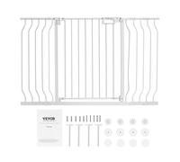 VEVOR Barrera de Seguridad Extensible Ancho de 74,9-129 cm Altura de 76,2 cm Cierre Automático Puerta de Escalera sin Taladrar Ancho de Apertura de 533 mm a 180° Valla para Niños para Interior