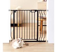 VEVOR Barrera de Seguridad Extensible Ancho de 74,9-94 cm Altura de 76,2 cm Cierre Automático Puerta de Escalera sin Taladrar Ancho de Apertura de 533 mm a 180° Valla para Niños para Interior, Negro