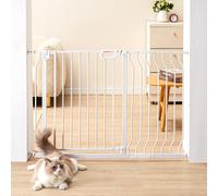 VEVOR Barrera de Seguridad Extensible Ancho de 75-123 cm Altura de 76 cm Cierre Automático Puerta de Escalera sin Taladrar Ancho de Apertura de 533 mm a 180° Valla para Niños y Perros para Interior