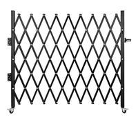 VEVOR Barrera de Seguridad Extensible Plegable Individual 1,7 x 1,26 m Valla de Escalera de Acero Enrollable 360° Puerta de Tijera o Puerta con candado, para el sótano del hogar, Garaje, Negro