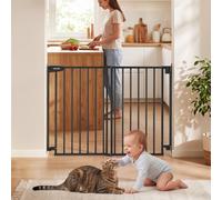 VEVOR Barrera de Seguridad para Niños, Ajustable de 720-1085 mm, Alto de 760 mm, Puerta de Seguridad para Perros y Gatos, Cierre Automático y Apertura en 2 Sentidos, para Escaleras Dormitorio, Negro