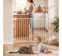 VEVOR Barrera de Seguridad para Niños, Alto de 760 mm, Ajustable de 778-1210 mm, Valla de Seguridad para Mascotas, Cierre Automático Apertura 180° Bloqueo Doble, Kit de Instalación, para Escaleras