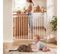 VEVOR Barrera de Seguridad para Niños, Ancho Ajustable de 720-1085 mm, Alto de 760 mm, Valla de Seguridad para Perros y Gatos, con Kit de Accesorios de Instalación, para Escaleras Puerta, Color Blanco